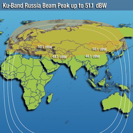 Footprint satelitu Intelsat 20, Russia beam, obrzek: Intelsat