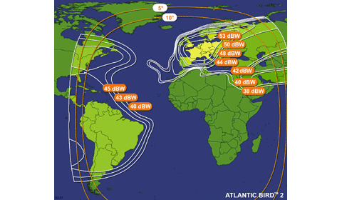 Vyzaovac diagram Atlantic Bird 2