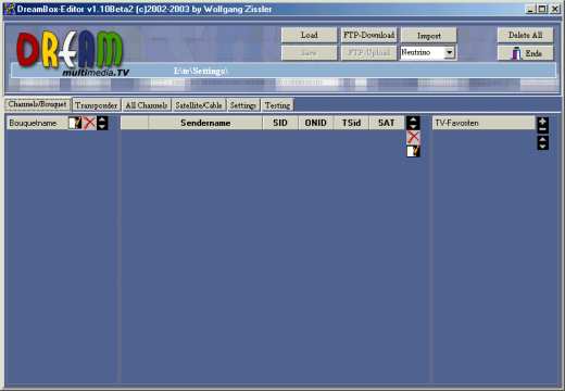 Dreambox a editory settingu