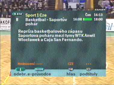 Sport 1 a EPG na přijímači Philips