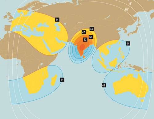 Footprint satelitu Apstar 7, obrzek: APT Satellite Company