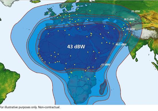 Footprint satelitu Arabsat 5C, C band, obrzek: Arabsat