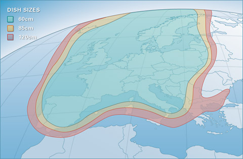Pokryt signlem satelitu Astra 1G