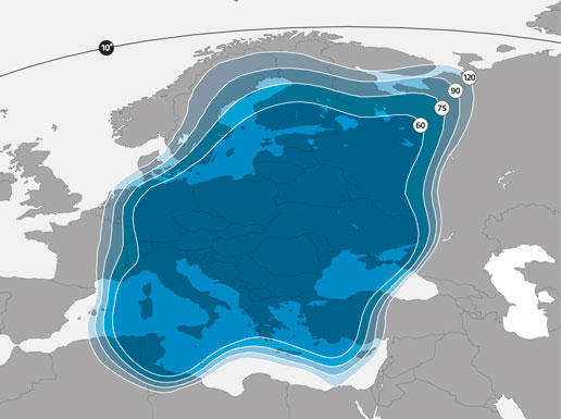 Pokryt signlem satelitu Astra 1G