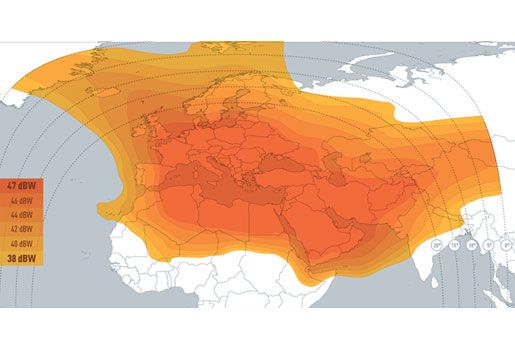 Footprint satelitu Eutelsat 21B, widebeam, obrzek: Eutelsat
