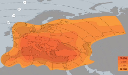 Footprint satelitu Eutelsat 3D, obrzek: Eutelsat