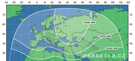 Footprint satelitu Express AM 1 (40E), C psmo