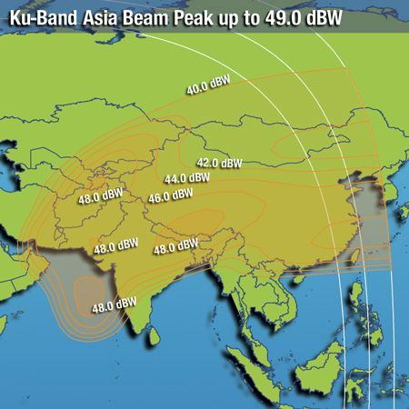 Footprint satelitu Intelsat 10, Europe/Africa beam, obrzek: Intelsat