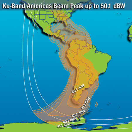 Intelsat 14 - Ku band beam (american beam)