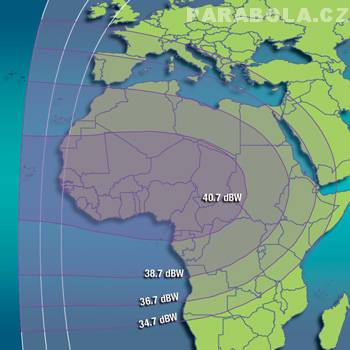 Footprint satelitu Intelsat 702 (55,1°E), C pásmo