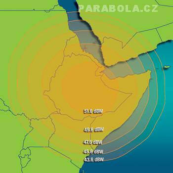 Footprint satelitu Intelsat 702 (55,1°E), Ku pásmo, S3 beam