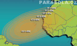 Footprint satelitu Intelsat 705 (50°W), Ku pásmo, S2 beam