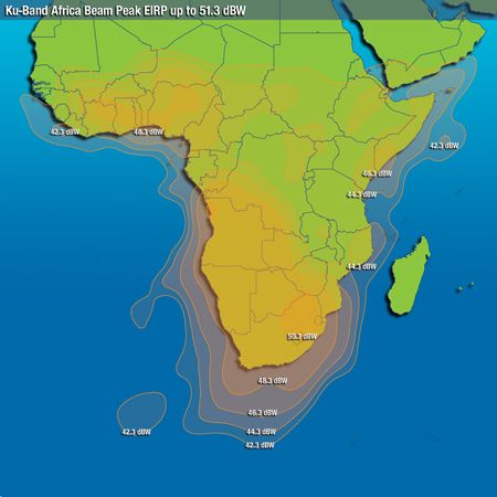 Footprint satelitu Intelsat New Dawn, Ku band beam, obrzek: Intelsat