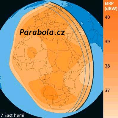 Pokryt signlem satelitu NSS 7