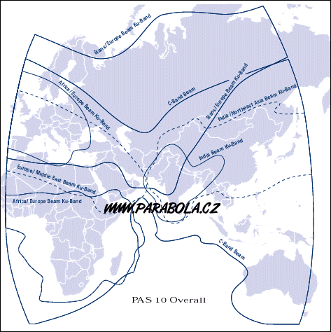 Pokryt zem satelitem PanAmSat-10