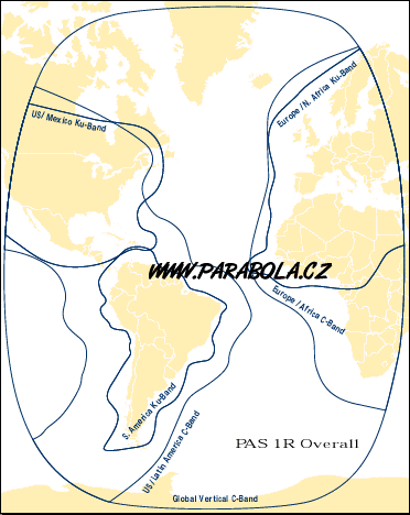 Pokrytá území satelitem PanAmSat-1R