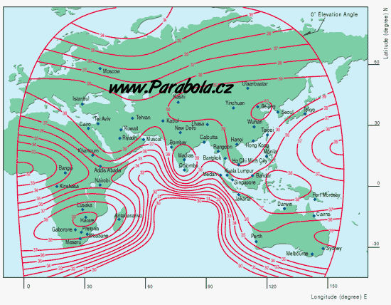Pokryt zem satelitem Telstar 10, C-psmo