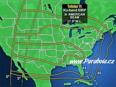Telstar 11, svazek Severn Amerika