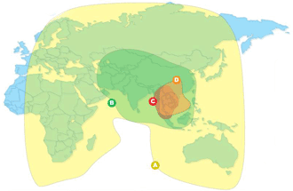 Footprint satelitu Thaicom 5