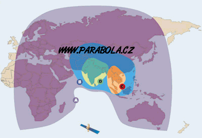 Pokryt zem satelitem Thaicom 3